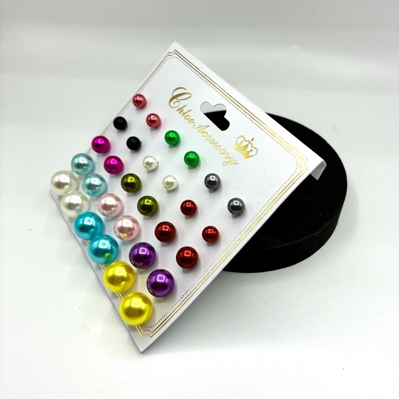 Chloe Accessory Multicolor Stud Earrings Set - Picture 1 of 4
